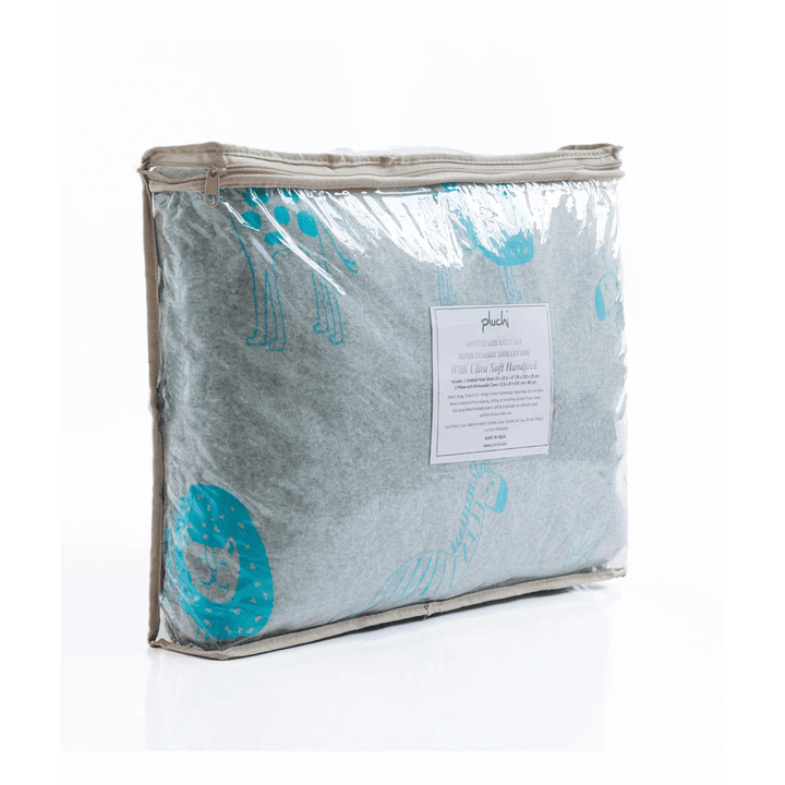 Pluchi Knitted Cot Sheet &amp; Pillow Set For Babies