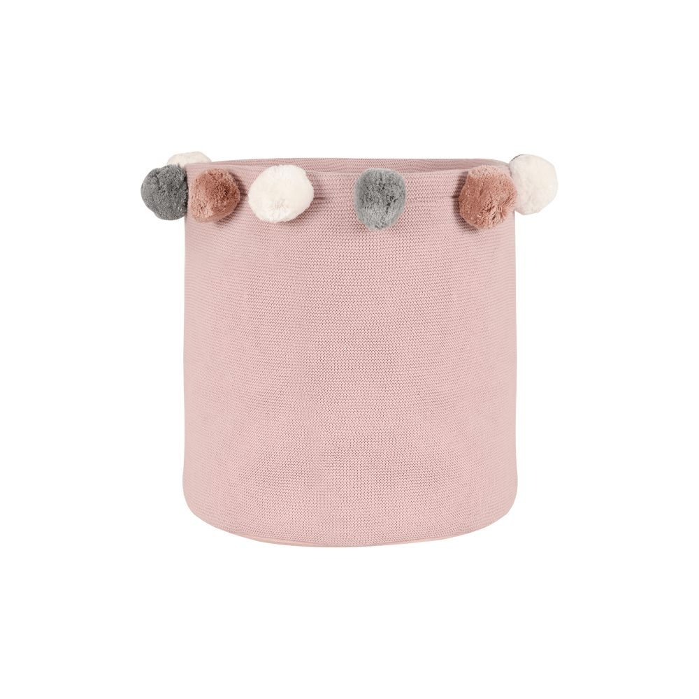 Pluchi Cotton Knitted Pompoms Basket for Kids