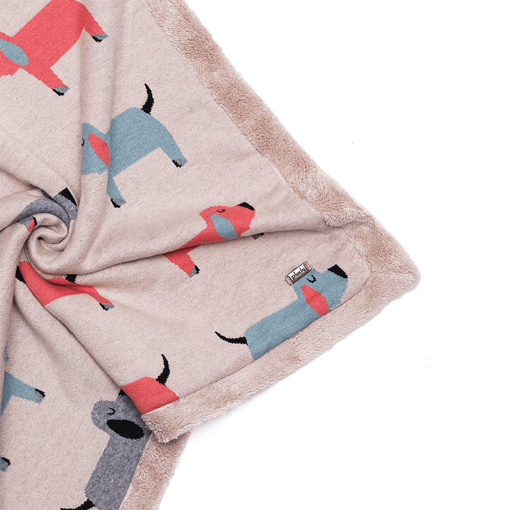 Pluchi Knitted Blanket with Faux Fur Back for Kids