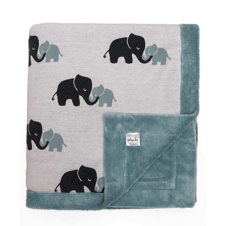Pluchi Knitted Blanket with Faux Fur Back for Kids