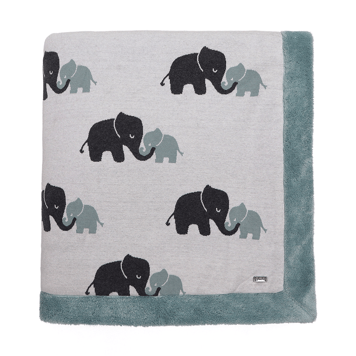Pluchi Knitted Blanket with Faux Fur Back for Kids