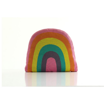 Pluchi Cotton Knitted Shaped Cushion - Rainbow
