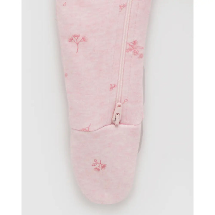 Purebaby Unisex Blossom Organic Cotton Zip Growsuit &amp; Headband Set - Pink