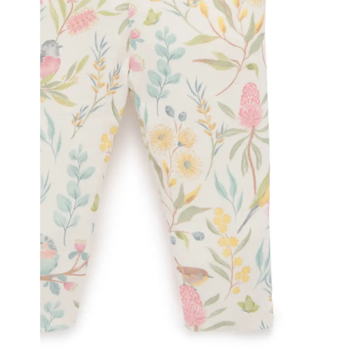 Purebaby Organic Cotton 3 Piece Gift Set For Girls w/ Headband - Aviary Garden