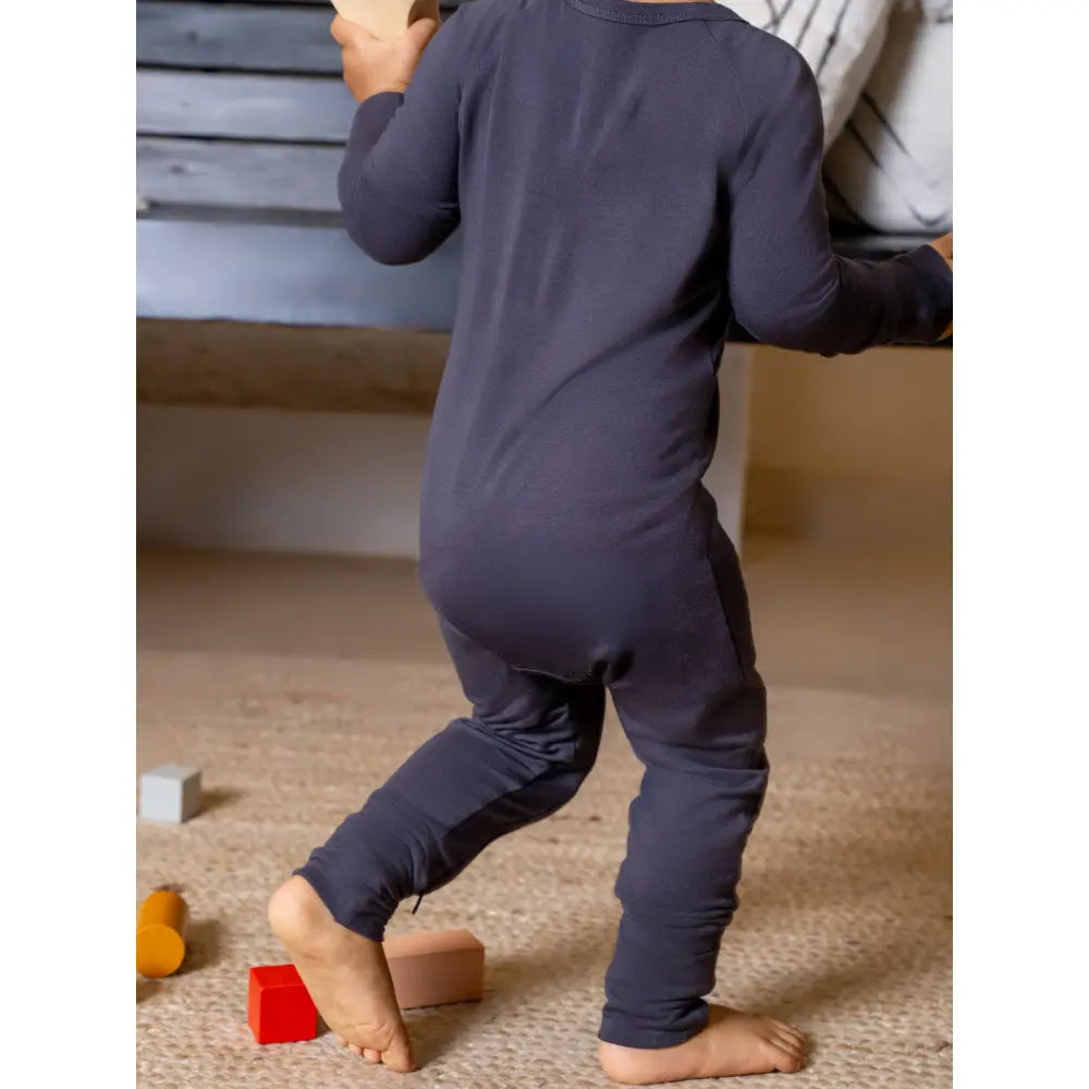 Qoalaby Liljeholmen Bamboo Sleep Bundle (Sleepsuit + Sleepsack) - Slate Gray