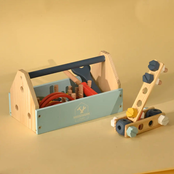 Playbox Pretend Play Toy Wooden Tool Kit - 31 pcs