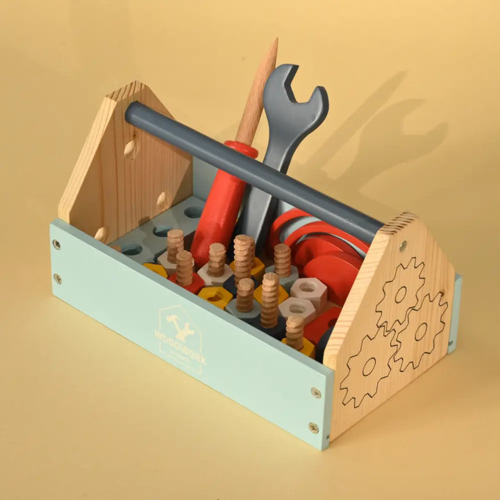 Playbox Pretend Play Toy Wooden Tool Kit - 31 pcs