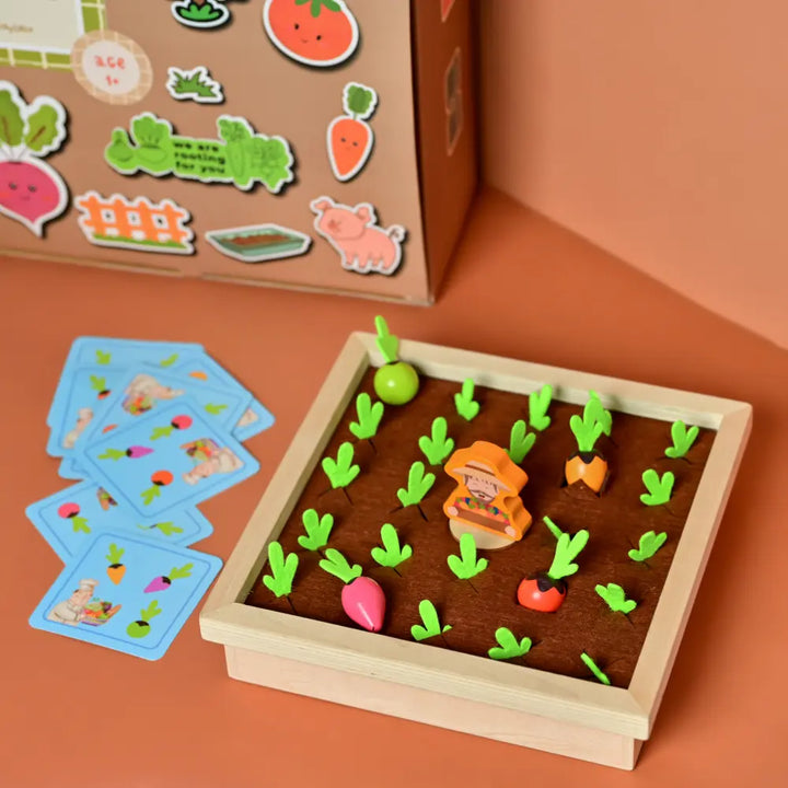 Playbox Wooden Toy Memory Game - Find My Veggie Farm