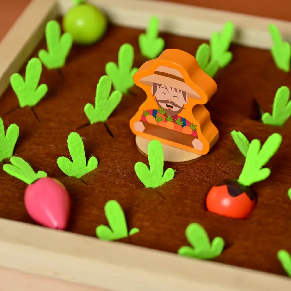 Playbox Wooden Toy Memory Game - Find My Veggie Farm
