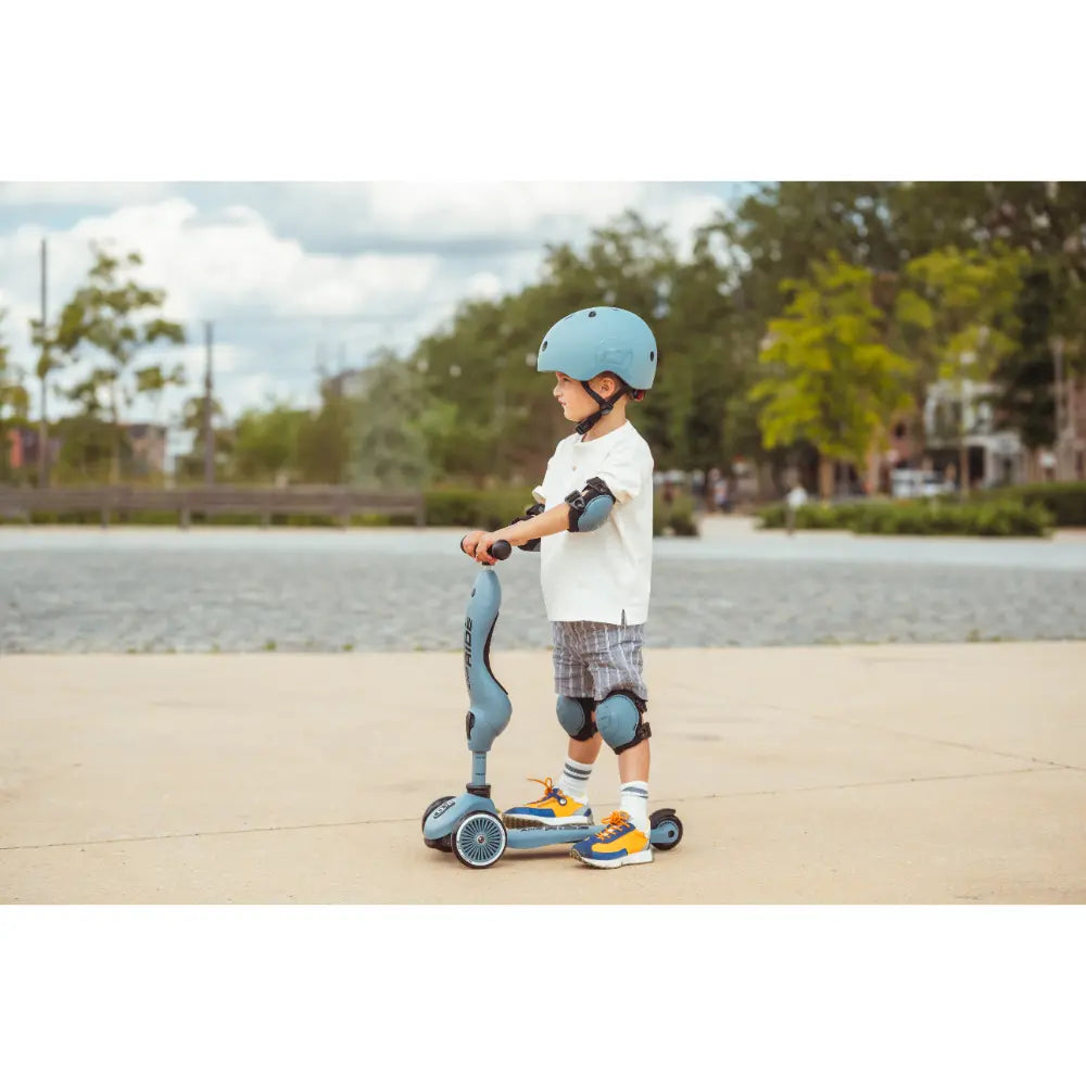 Scoot &amp; Ride Kids Protective Gear Set XXS | Knee &amp; Elbow Pads with Quick-Release System | Lightweight Adjustable Safety Guards for Toddlers &amp; Kids | Ideal for Scooting, Cycling, Skating &amp; Outdoor Play - Steel