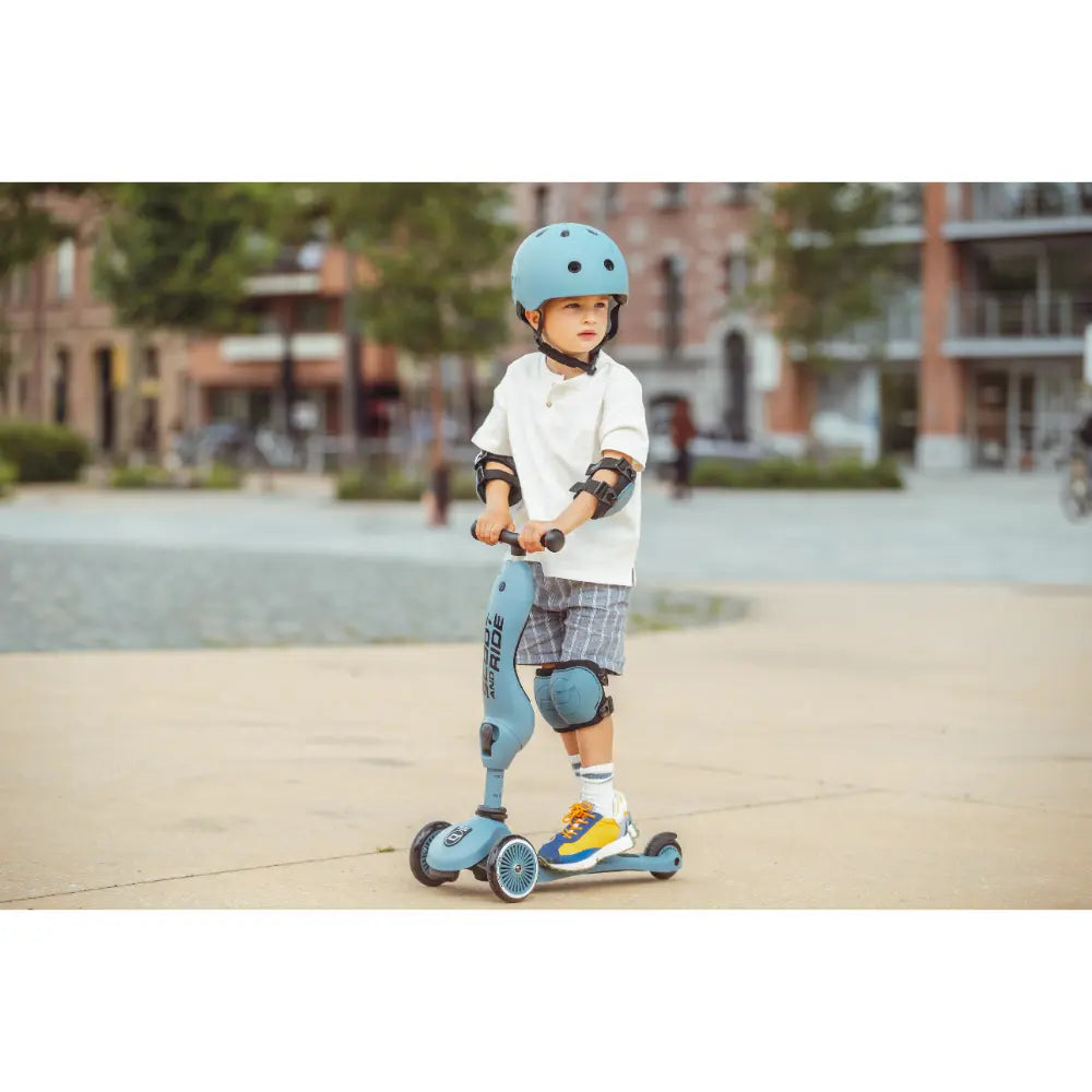 Scoot &amp; Ride Kids Protective Gear Set XXS | Knee &amp; Elbow Pads with Quick-Release System | Lightweight Adjustable Safety Guards for Toddlers &amp; Kids | Ideal for Scooting, Cycling, Skating &amp; Outdoor Play - Steel