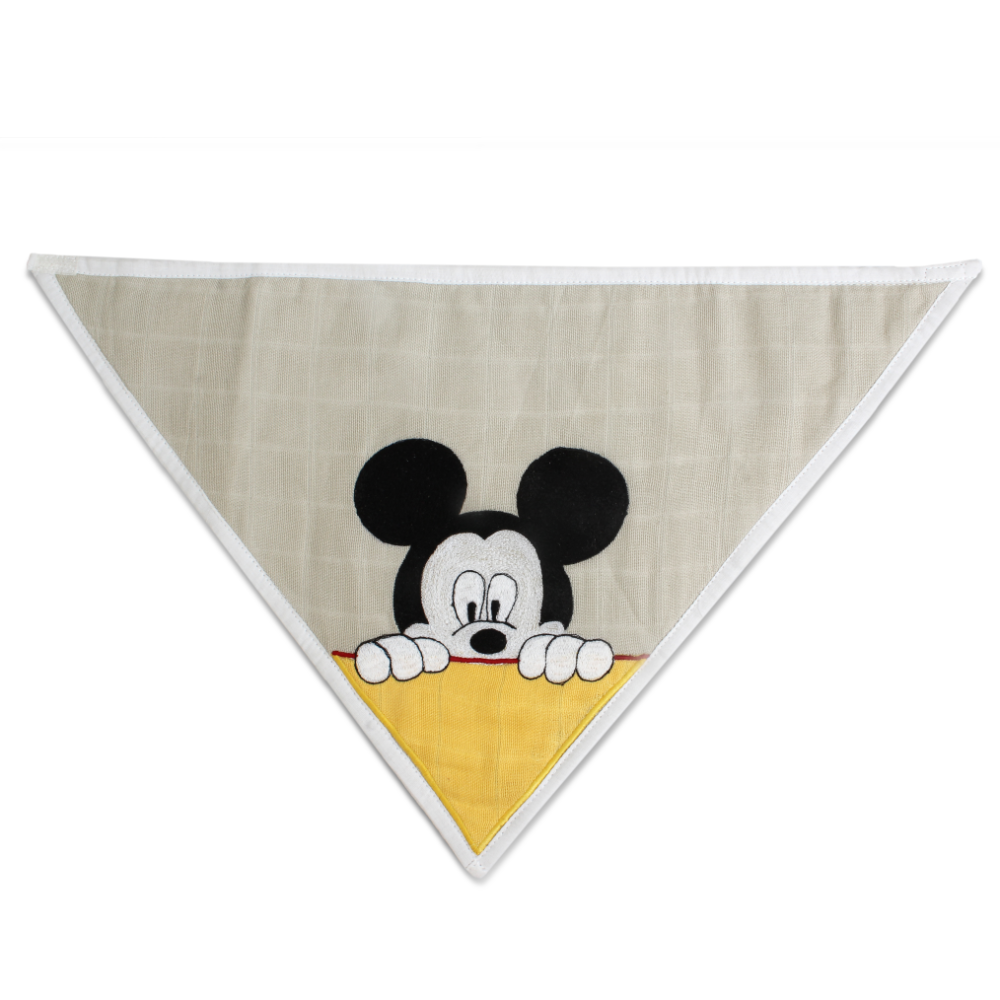 The White Cradle Bib & Burp Cloth Set of 2 pcs - Mickey Mouse