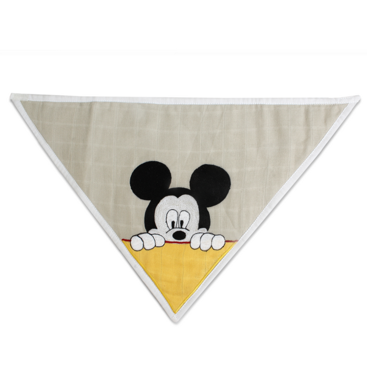 The White Cradle Bib &amp; Burp Cloth Set of 2 pcs - Mickey Mouse