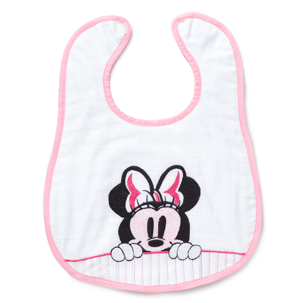 The White Cradle Bib & Burp Cloth Set of 2 pcs - Minnie Mouse