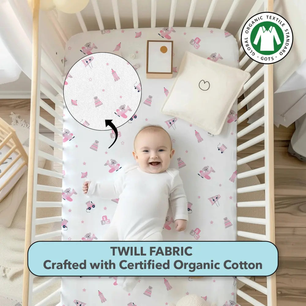 The White Cradle Flat Bed Sheet for Baby Cot &amp; Mattress