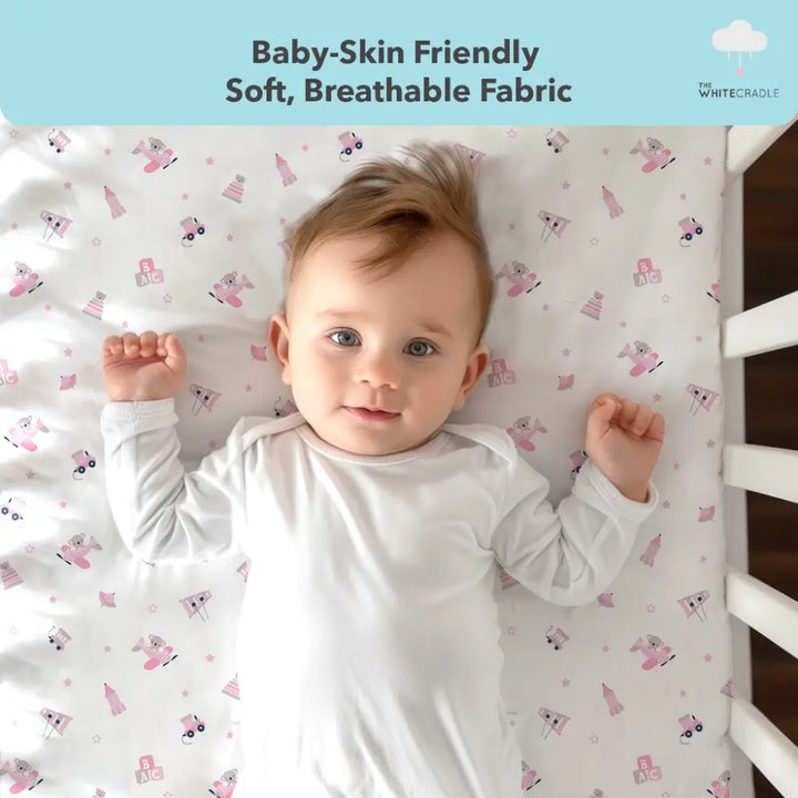 The White Cradle Flat Bed Sheet for Baby Cot &amp; Mattress