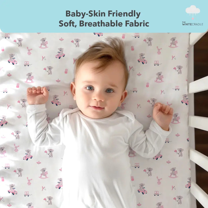 The White Cradle Flat Bed Sheet for Baby Cot &amp; Mattress