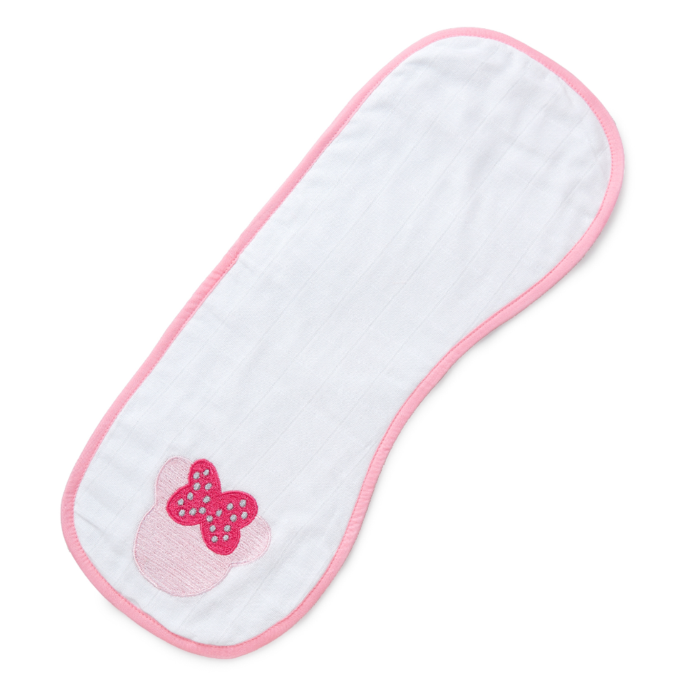 The White Cradle Bib & Burp Cloth Set of 2 pcs - Minnie Mouse