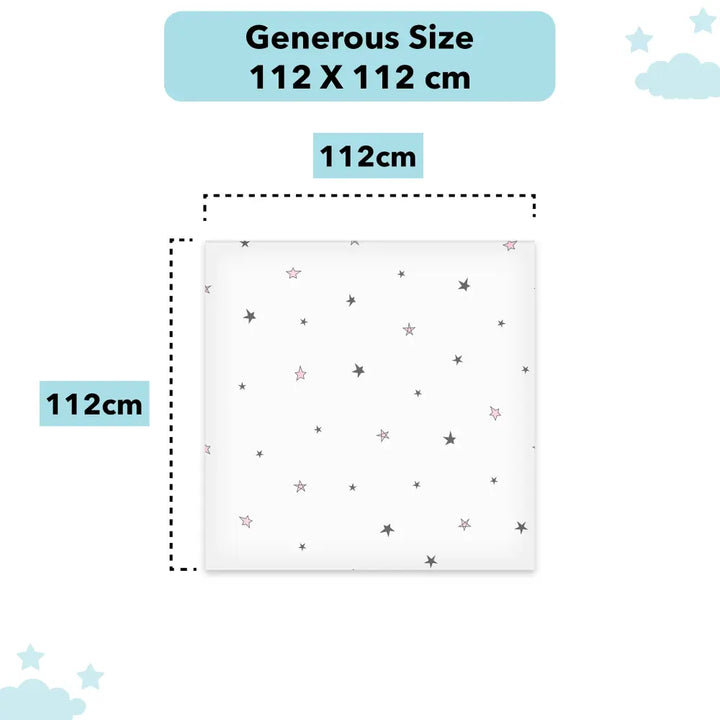 The White Cradle Baby Nursery Swaddle Blanket Wrap 2pcs - Pink &amp; Grey