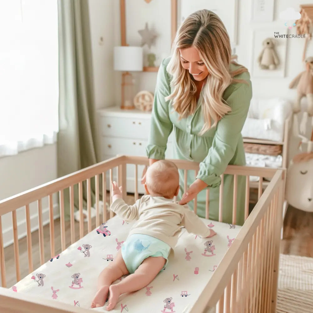 The White Cradle Flat Bed Sheet for Baby Cot &amp; Mattress