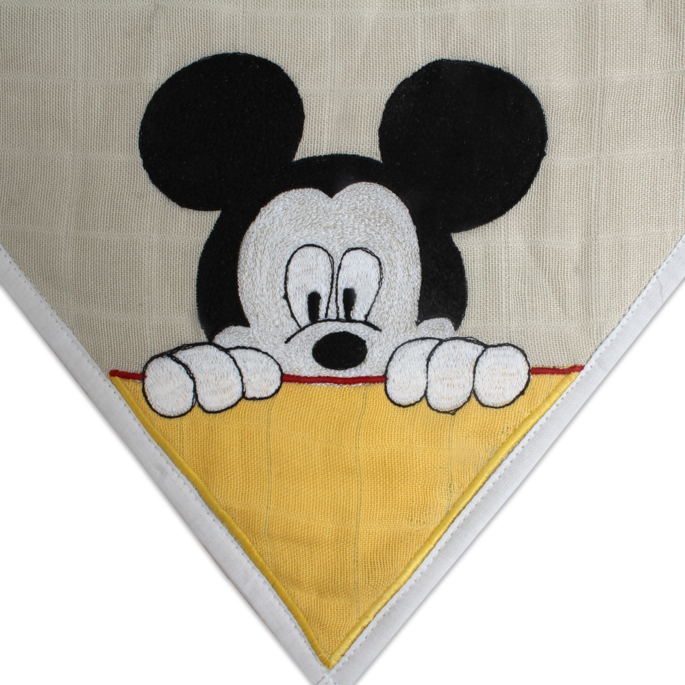 The White Cradle Bib & Burp Cloth Set of 2 pcs - Mickey Mouse