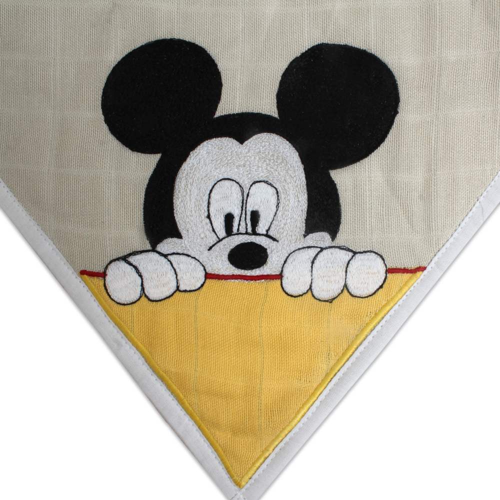 The White Cradle Bib &amp; Burp Cloth Set of 2 pcs - Mickey Mouse