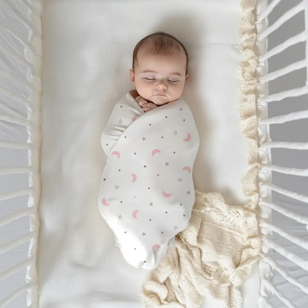 The White Cradle Baby Nursery Swaddle Blanket Wrap 2pcs - Pink &amp; Grey