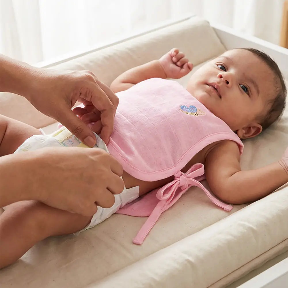 The White Cradle Organic Cotton Muslin Jhablas for Newborn Baby Boy and Girl | Pack of 2 Embroidered &amp; Printed Pink Heart with Butterfly Jabala | Unisex Baby Vest, Soft &amp; Breathable All-Season Wear