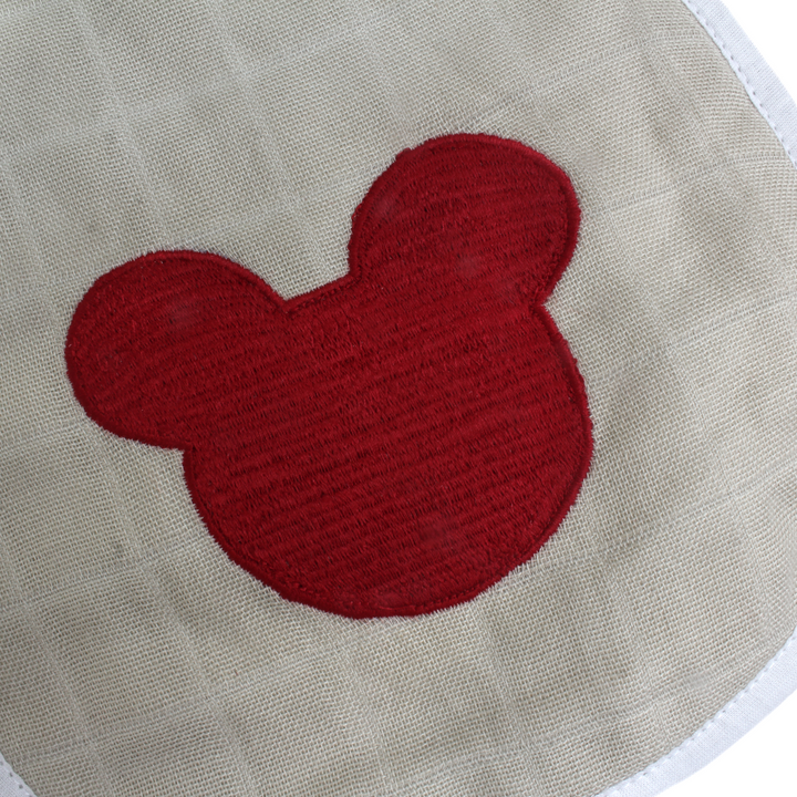 The White Cradle Bib &amp; Burp Cloth Set of 2 pcs - Mickey Mouse