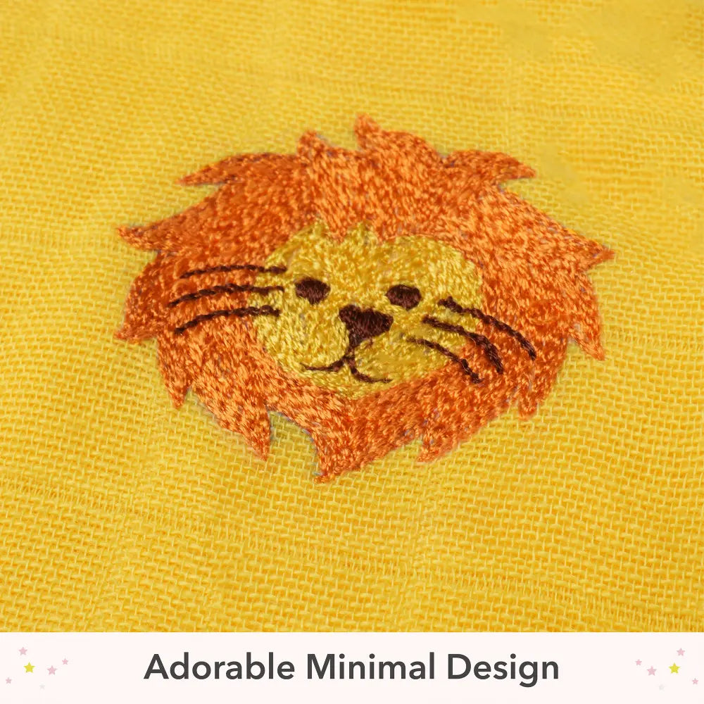 The White Cradle Organic Cotton Baby Romper for Newborn Baby Boy &amp; Girl | Pack of 2 Sunflower with Yellow Lion Infant Rompers | Snap Button Crotch for Easy Diaper Change | Soft Summer Baby Outfit