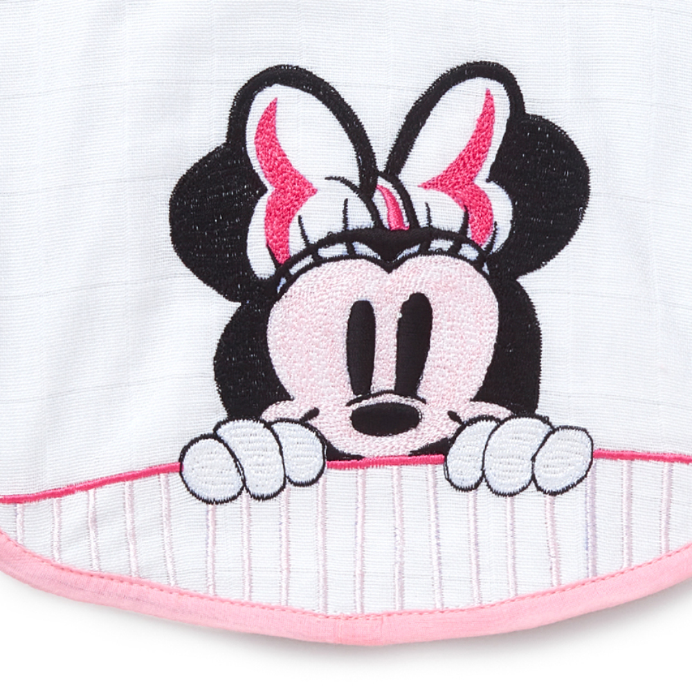 The White Cradle Bib & Burp Cloth Set of 2 pcs - Minnie Mouse