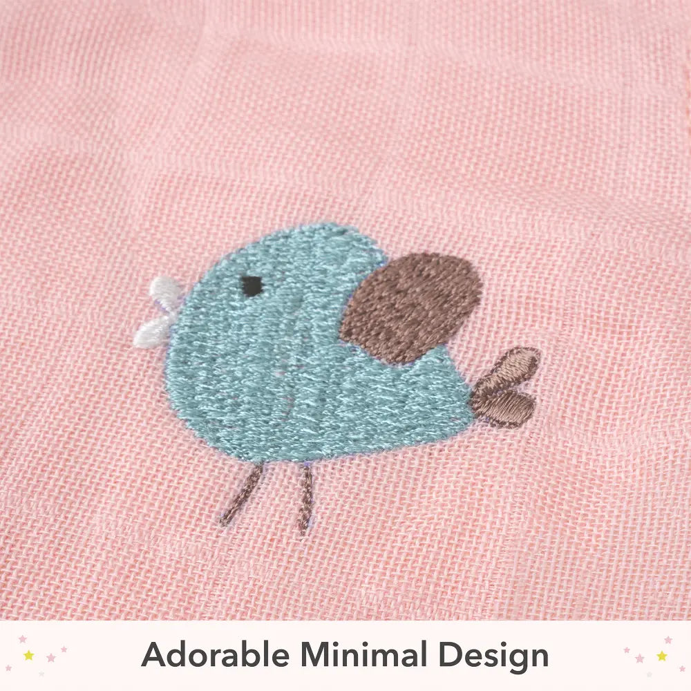 The White Cradle Organic Cotton Baby Romper for Newborn Baby Boy &amp; Girl | Pack of 2 Pink Heart with Peach Bird Infant Rompers | Snap Button Crotch for Easy Diaper Change | Soft Summer Baby Outfit