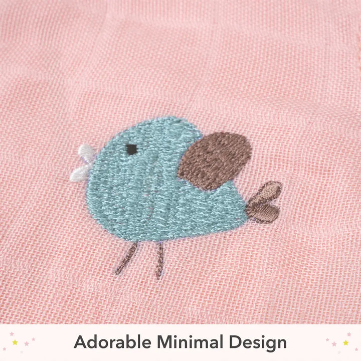 The White Cradle Organic Cotton Baby Romper for Newborn Baby Boy &amp; Girl | Pack of 2 Pink Heart with Peach Bird Infant Rompers | Snap Button Crotch for Easy Diaper Change | Soft Summer Baby Outfit