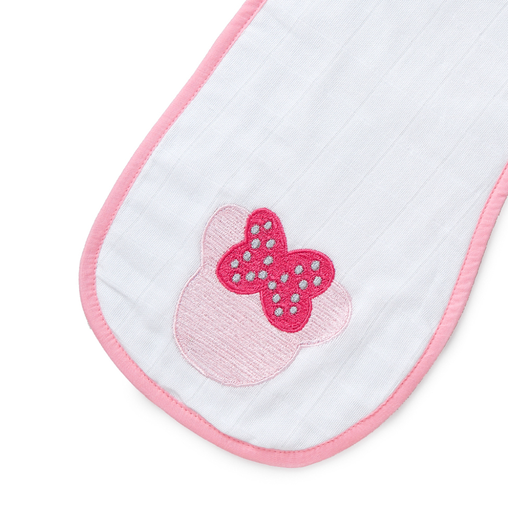 The White Cradle Bib & Burp Cloth Set of 2 pcs - Minnie Mouse