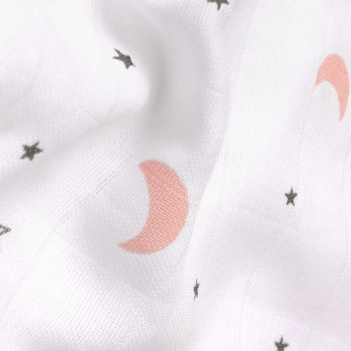 The White Cradle Organic Cotton Baby Romper for Newborn Baby Boy &amp; Girl | Pack of 2 Pink Moon with Pink Bird Infant Rompers | Snap Button Crotch for Easy Diaper Change | Soft Summer Baby Outfit