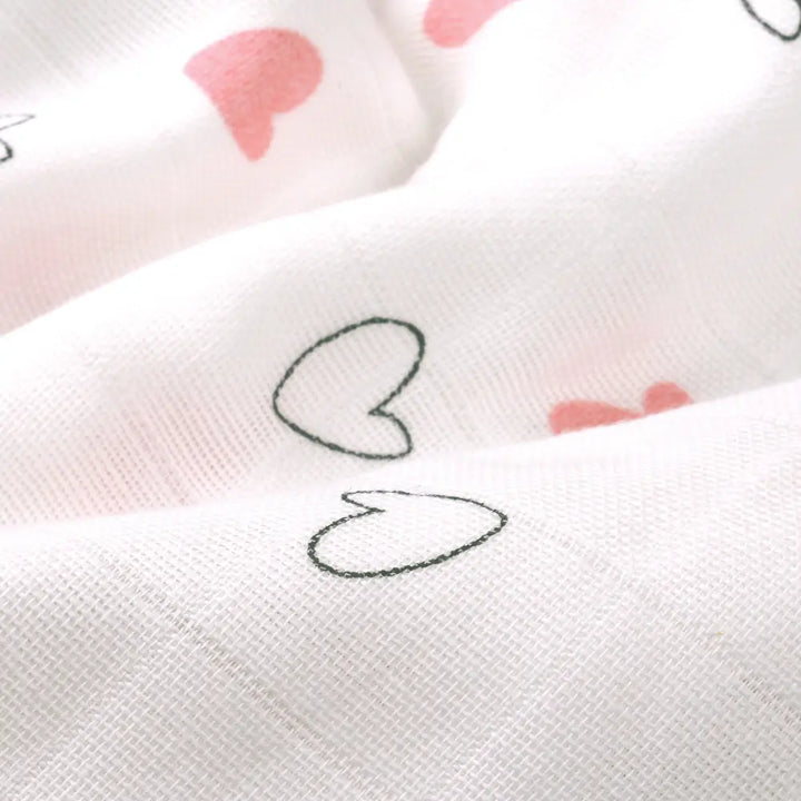 The White Cradle Organic Cotton Baby Romper for Newborn Baby Boy &amp; Girl | Pack of 2 Pink Heart with Peach Bird Infant Rompers | Snap Button Crotch for Easy Diaper Change | Soft Summer Baby Outfit