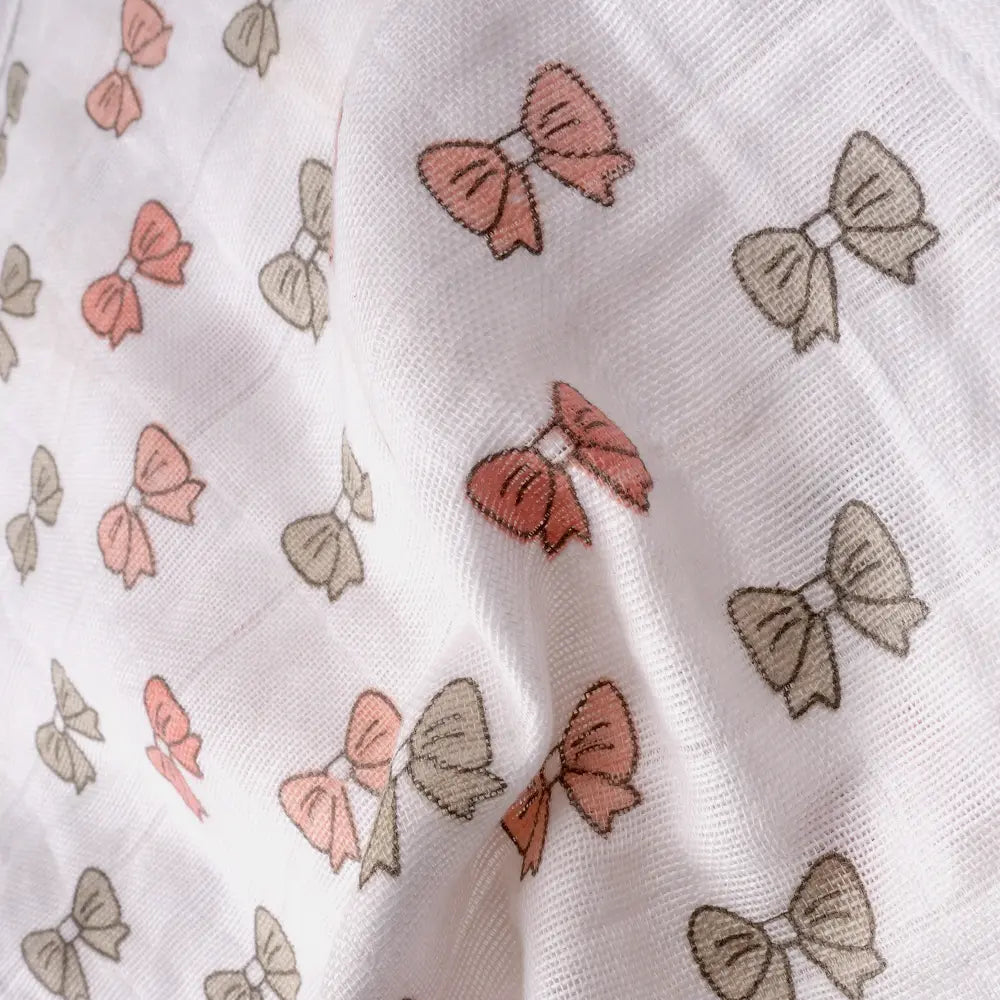 The White Cradle Organic Cotton Muslin Jhablas for Newborn Baby Boy and Girl | Pack of 2 Embroidered &amp; Printed Pink Bow with Ice Cream Jabala | Unisex Baby Vest, Soft &amp; Breathable All-Season Wear