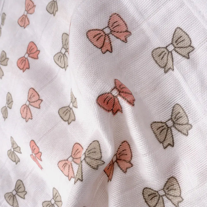 The White Cradle Organic Cotton Muslin Jhablas for Newborn Baby Boy and Girl | Pack of 2 Embroidered &amp; Printed Pink Bow with Ice Cream Jabala | Unisex Baby Vest, Soft &amp; Breathable All-Season Wear