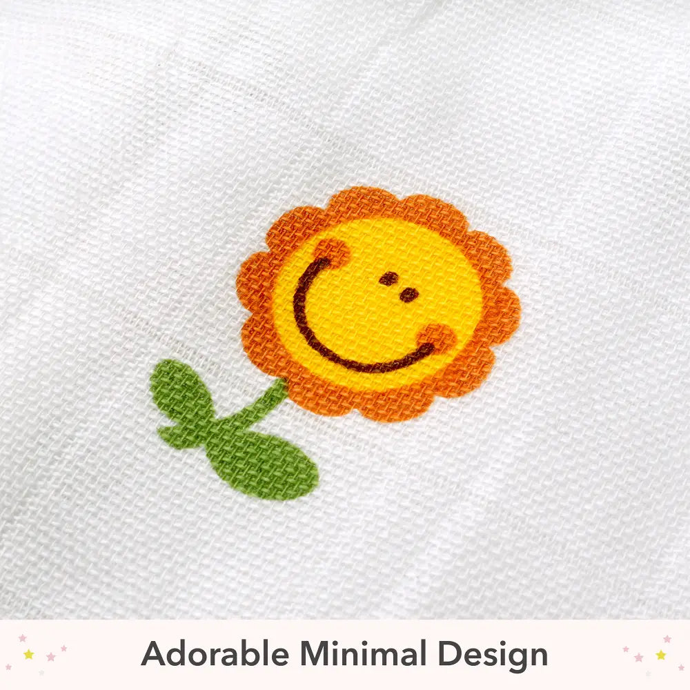 The White Cradle Organic Cotton Baby Romper for Newborn Baby Boy &amp; Girl | Pack of 2 Sunflower with Yellow Lion Infant Rompers | Snap Button Crotch for Easy Diaper Change | Soft Summer Baby Outfit