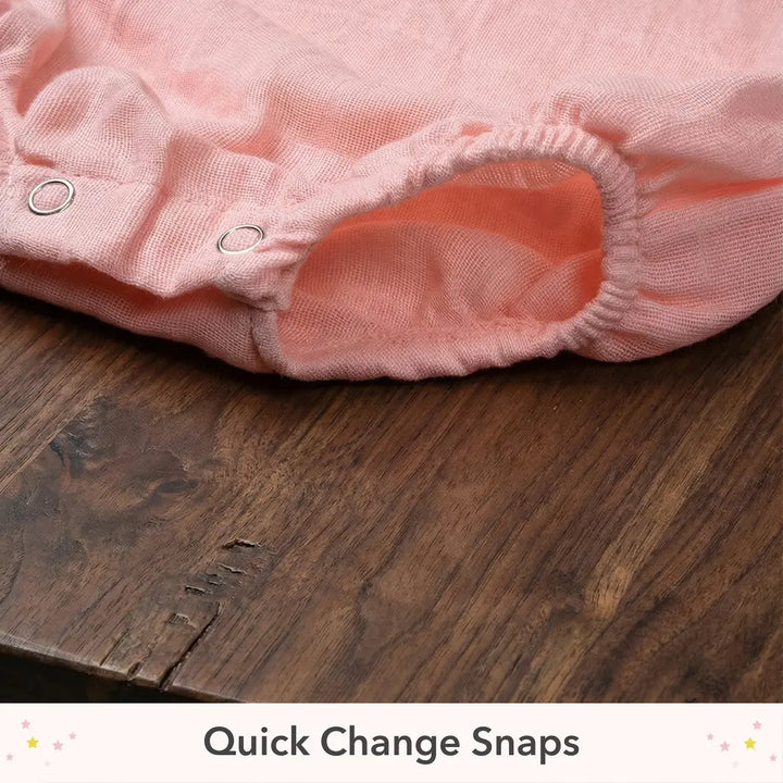 The White Cradle Organic Cotton Baby Romper for Newborn Baby Boy &amp; Girl | Pack of 2 Pink Heart with Peach Bird Infant Rompers | Snap Button Crotch for Easy Diaper Change | Soft Summer Baby Outfit