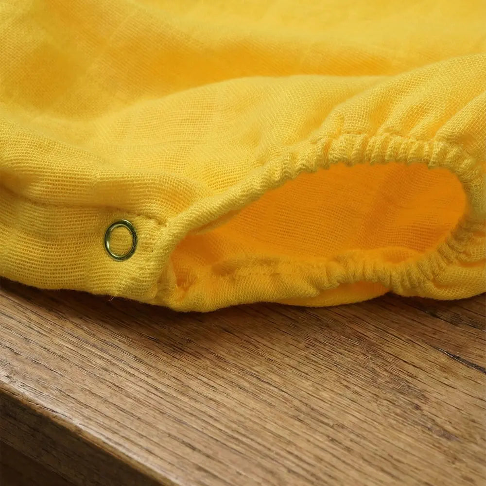 The White Cradle Organic Cotton Baby Romper for Newborn Baby Boy &amp; Girl | Pack of 2 Sunflower with Yellow Lion Infant Rompers | Snap Button Crotch for Easy Diaper Change | Soft Summer Baby Outfit