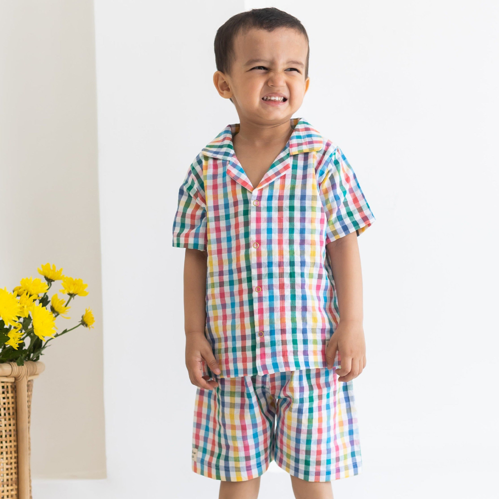 Rattle & Co Sunday Morning Shirt And Shorts Set