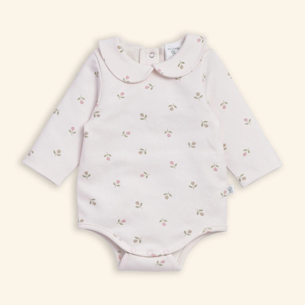 Tiny Twig Tulips Peterpan Bodysuit - Blush