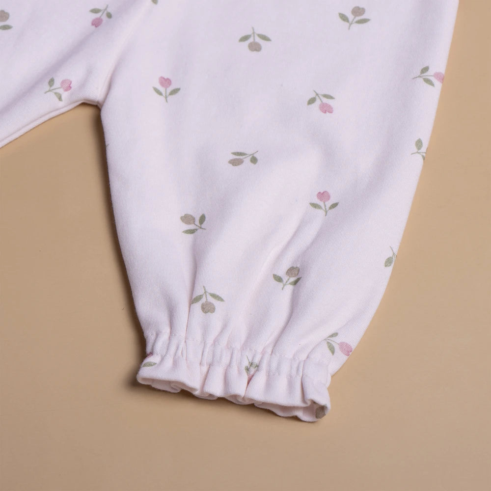 Tiny Twig Tulips Peterpan Dress Set - Blush