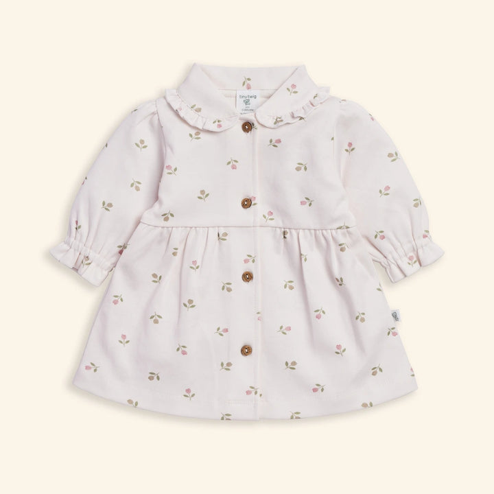 Tiny Twig Tulips Peterpan Dress Set - Blush