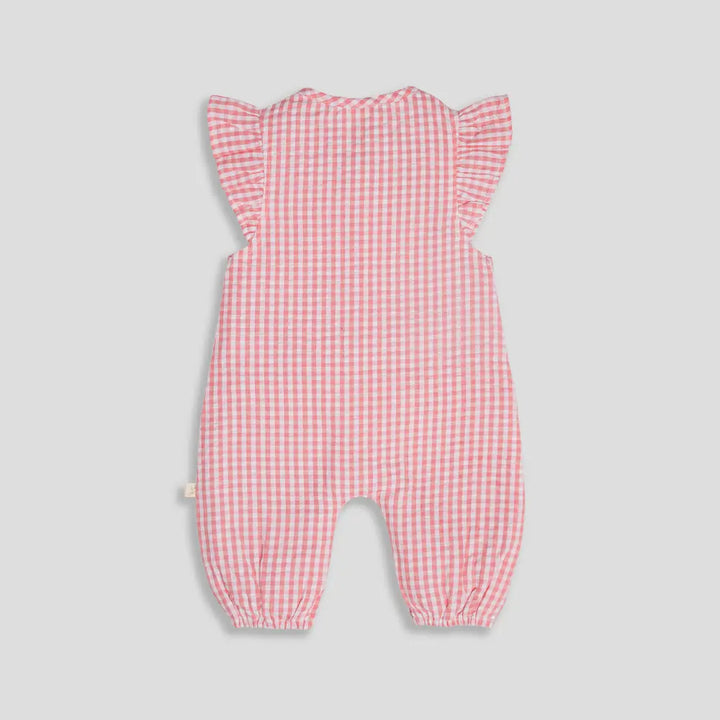 Tiny Twig Berry Gingham Playsuit Cap Sleeve