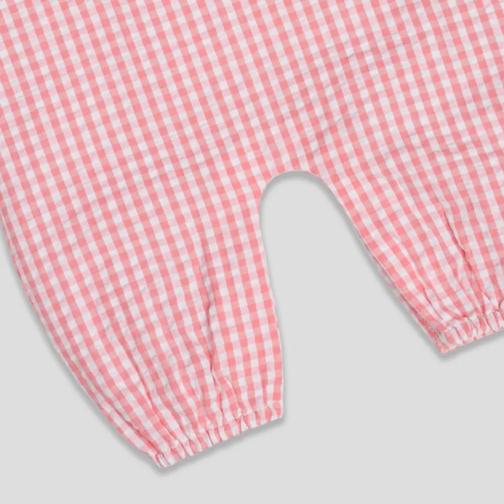 Tiny Twig Berry Gingham Playsuit Cap Sleeve