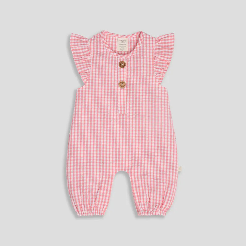 Tiny Twig Berry Gingham Playsuit Cap Sleeve