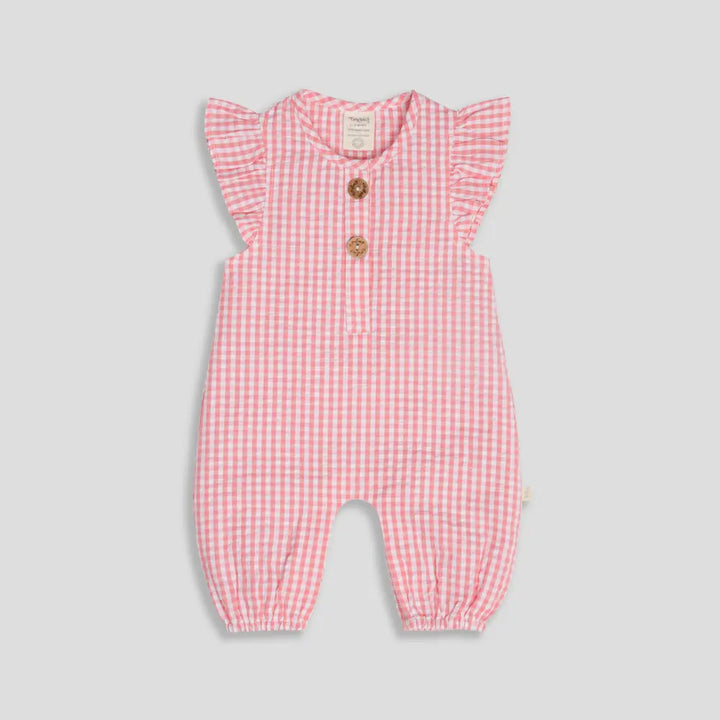 Tiny Twig Berry Gingham Playsuit Cap Sleeve