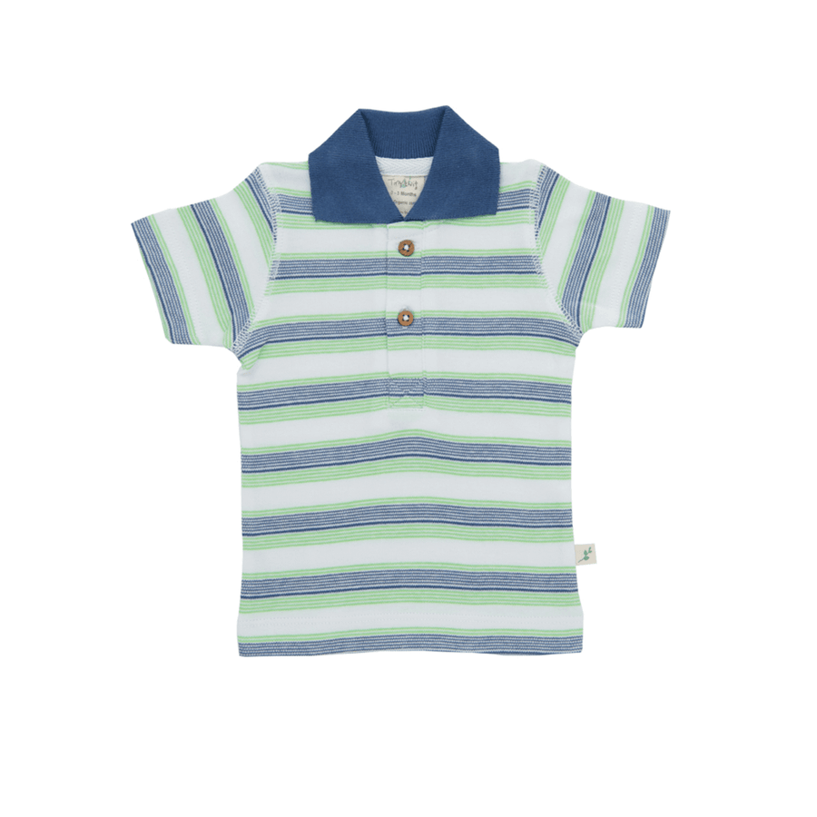 Tiny Twig Polo Tee Cactus Stripes